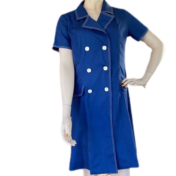 Vintage Dresses & Skirts - Vintage 60s Button Front Scooter Dress
